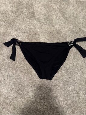 La Blanca Black Bikini Bottoms with Subtle Logo